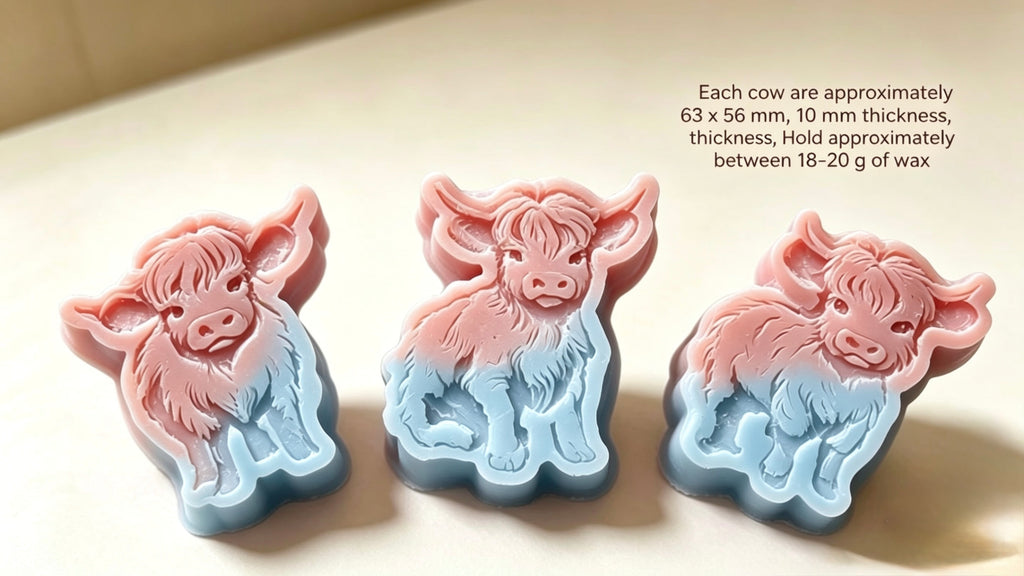 Highland Cow Wax Melts Set of 3 | Novelty Animal Gift | Narla's Fable & Fur