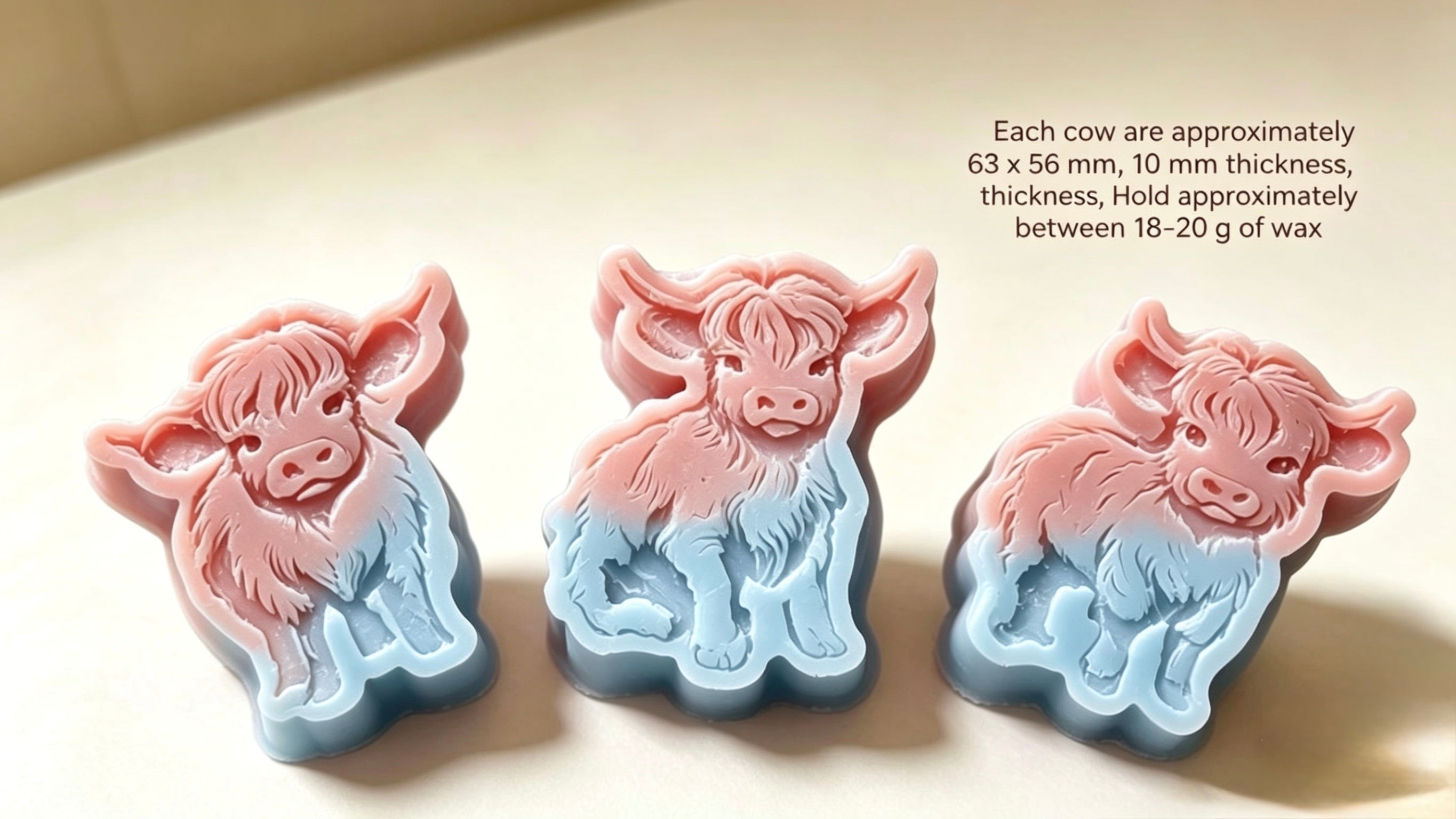 Highland Cow Wax Melts Set of 3 | Novelty Animal Gift | Narla's Fable & Fur