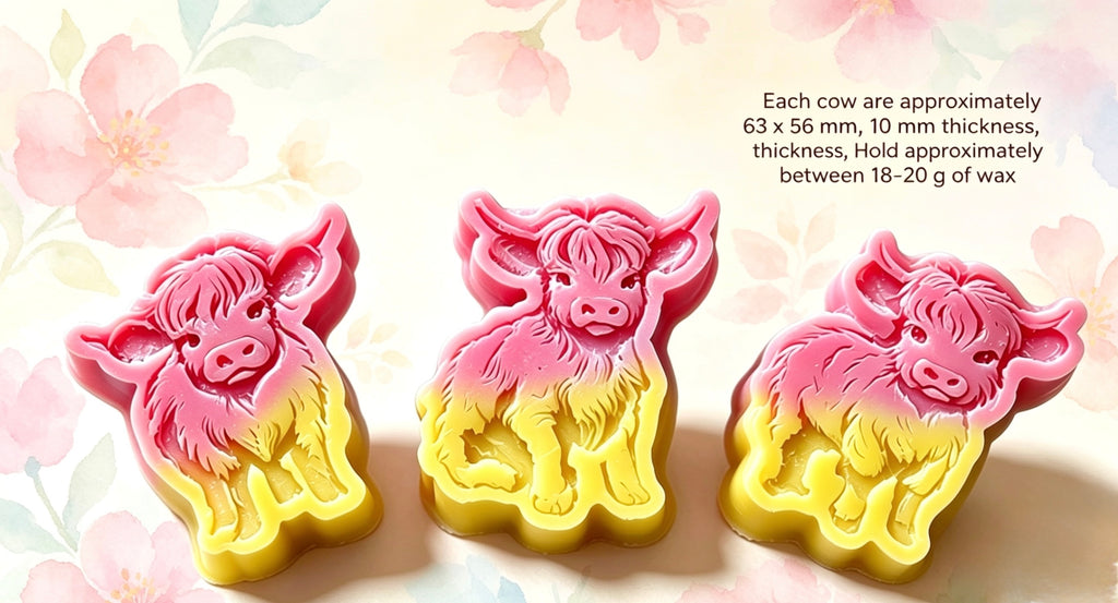 Highland Cow Wax Melts Set of 3 | Novelty Animal Gift | Narla's Fable & Fur
