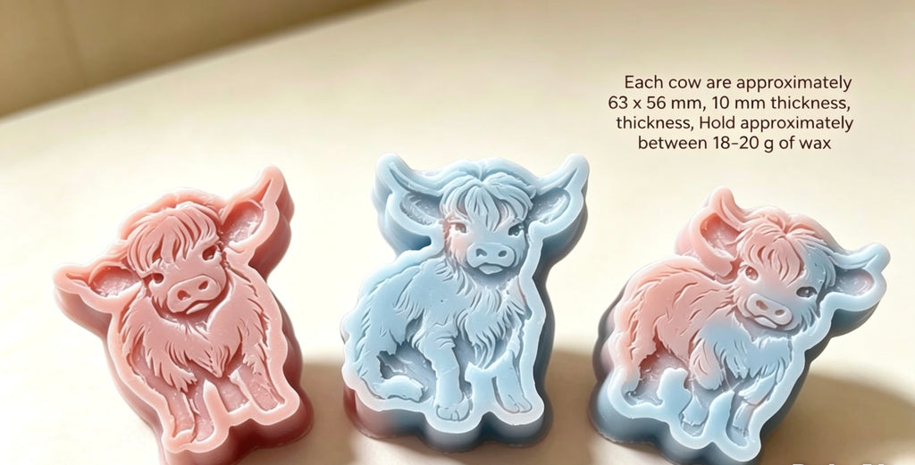 Highland Cow Wax Melts Set of 3 | Novelty Animal Gift | Narla's Fable & Fur