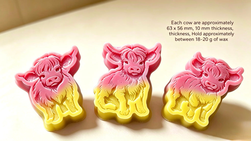 Highland Cow Wax Melts Set of 3 | Novelty Animal Gift | Narla's Fable & Fur