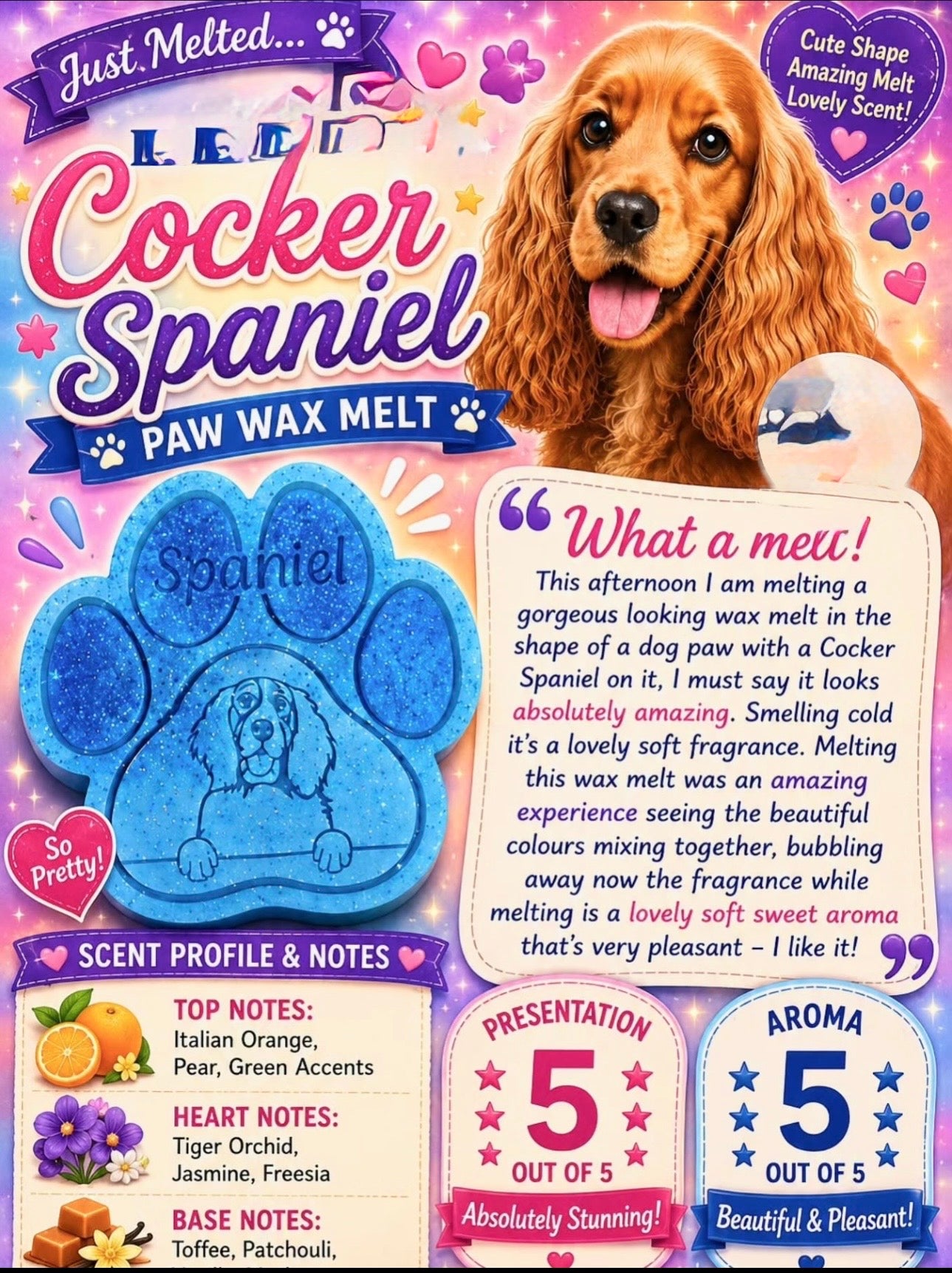Dog Paw Wax Melts Over 40 Breeds Cute Dog Paw Shape Novelty Animal Lover Gift