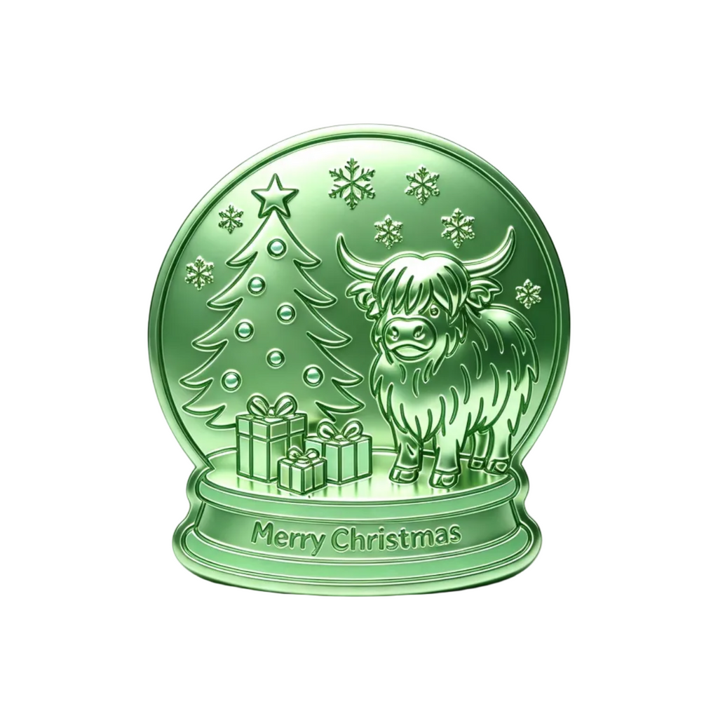 Merry Christmas Highland Cow Snow Globe