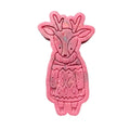 A pink deer-shaped  WAX MELT featuring a knitted sweater pattern, shown on a plain white background.