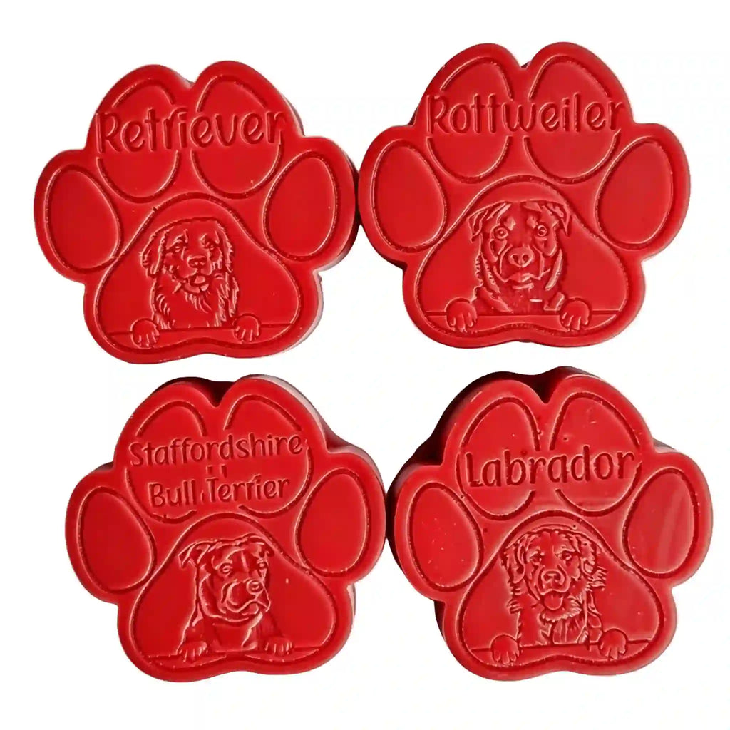 Handmade paw-shaped wax melts in 50+ dog breeds — pick your pup, choose your scent. The perfect dog lover gift, made in the UK.
